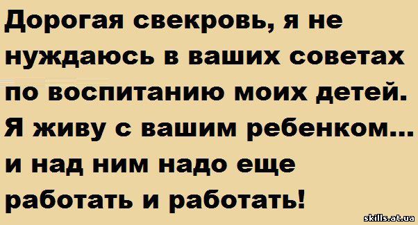 Каждая невестка иногда хочет сказать свекрови...